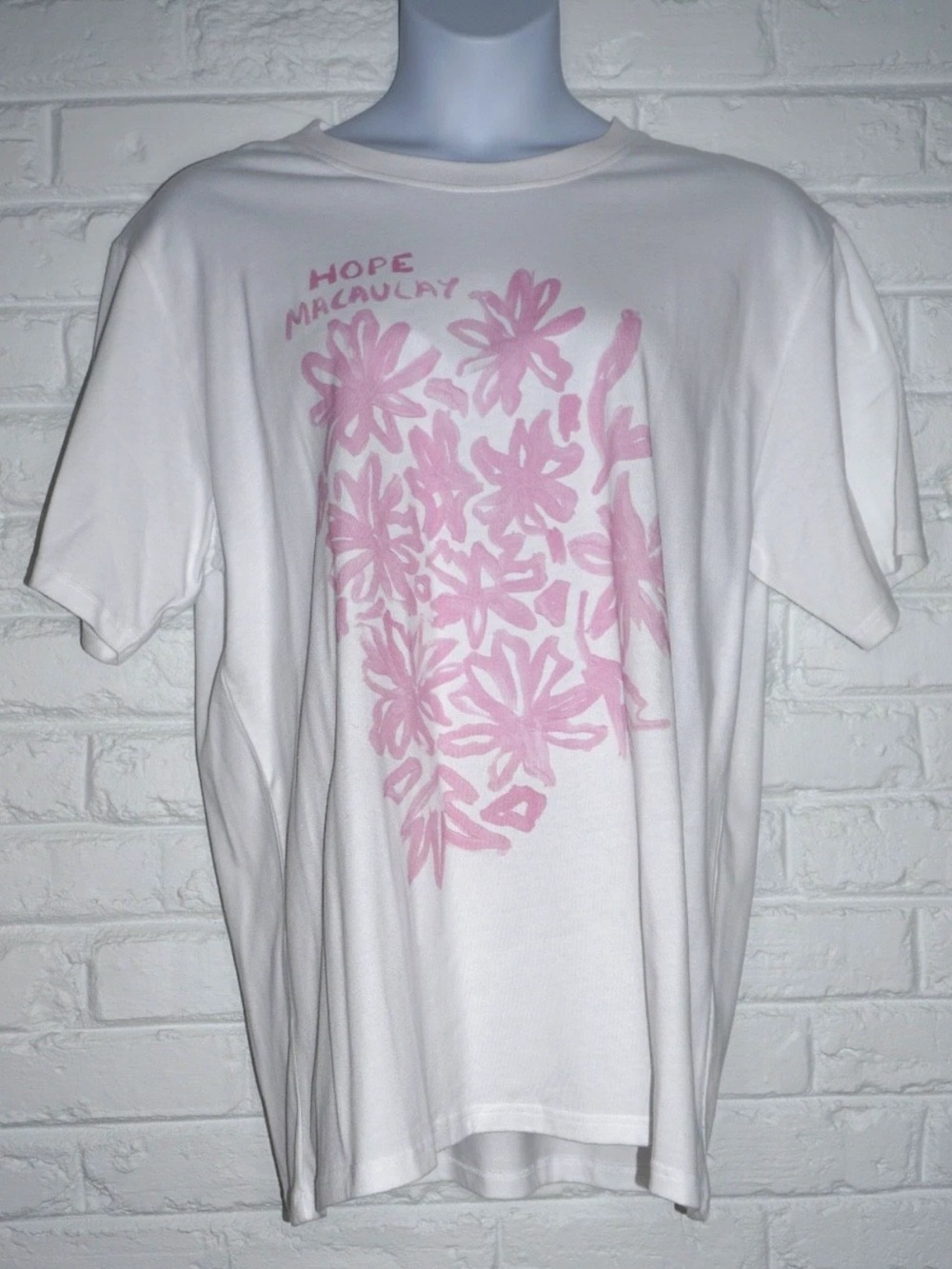 Hope Macaulay Pink Floral T-Shirt Size: XXL  100% Organic Cotton New Oversized